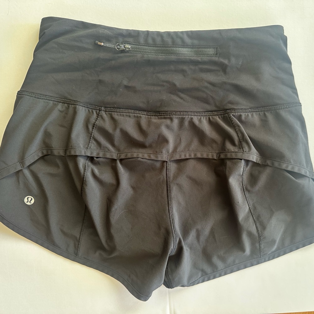 Lululemon High waisted black running shorts size 2